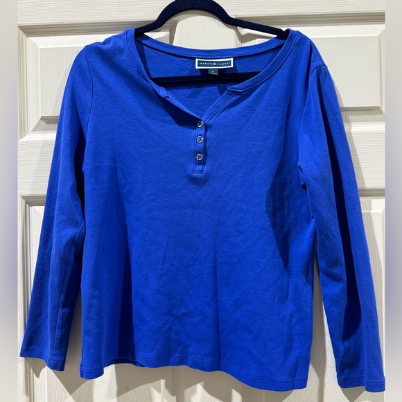 Karen Scott Royal Blue Top - Picture 3 of 5